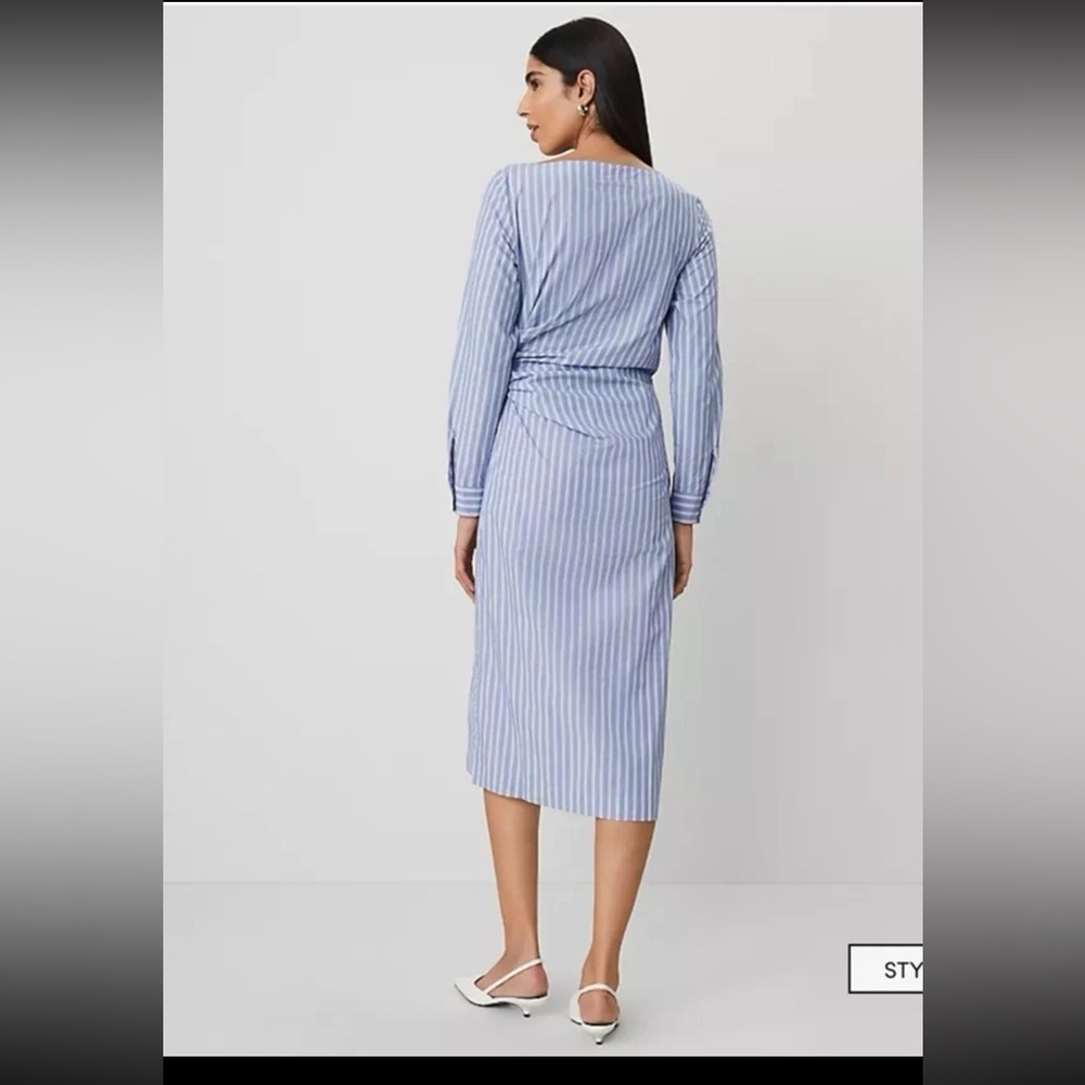 NWT Ann Taylor Striped Asymmetric Shirtdress 
size 10 - Picture 4 of 12